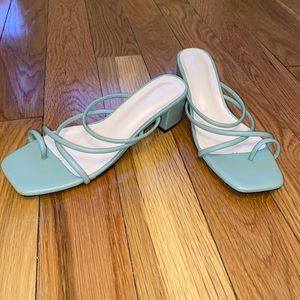 Sage Green Slip On Heels